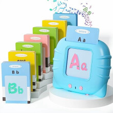 Talking Flash Cards with 384 Sight Words (Letters, Numbers) – Montessori Learning Toy, Speech Therapy & Autism Sensory Tool, Blue