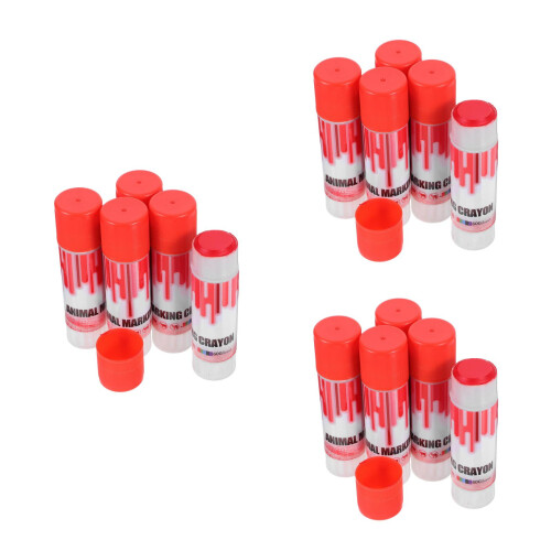 15Pièces Crayons Marquage Animaux Cire Rouge Usage Polyvalent