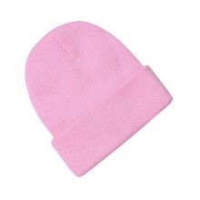Fashionable And Cute Boys And Girls Knitted Solid Color Hat Pink