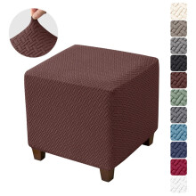 2 db-os oszmántakaró, négyzet alakú, jacquard, rugalmas oszmánhuzat, összecsukható tárolóhuzat, négyzet alakú lábtartóvédő