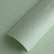 10Pcs Embossed Wrapping Paper Sheets, Floral Design, 22.8x22.8", Green – for Bouquets, Gifts, DIY, Valentine's & Birthdays