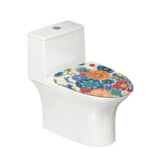 Waschbarer WC-Deckelbezug aus Stretchstoff mit Libellen-Mandala-Print und elastischen Rändern, passend für runde, ovale und längliche Deckel,