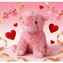 Highland Cow Stuffed Animal Pink 14 Inch