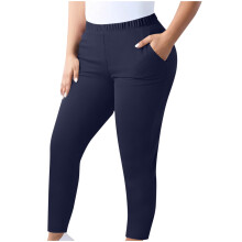 Women's Dark Blue Plus Size Lounge Pants Elastic Waist