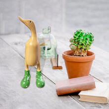 Estátuas de resina de pato-real pintado, decoração de arte lúdica para jardim, enfeites vibrantes de pato em azul, verde e amarelo para