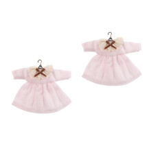 2Pièces Robes Élégantes Rose Dentelle Pour Ob11 Usage Décoratif