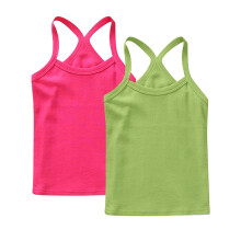 2 Pack Girls Tank Top Solid Sleeveless Undershirts Cami Scoop Neck Undershirts Soft Dance Tank Tops for Toddler Hot Pink 6-7 Years