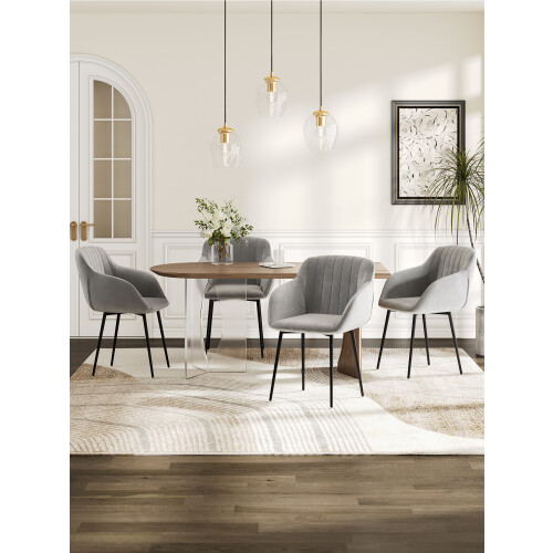 (Light Grey, Set of 2) GOEURVANT Dining Chairs 1