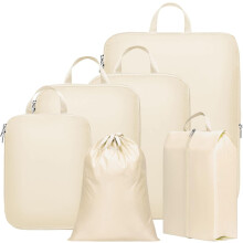 Compression Packing Cubes for Travel Women - Travel Bags Luggage Organizers Travel Essentials Compression Cubes for Travel Carry on Suitcases,Beige