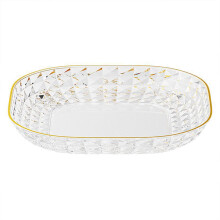 Plateau de service transparent, coupes à fruits décoratives en plastique, coupes de service réutilisables pour fruits, fêtes, chips, bonbons