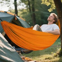 Camping Hammock for Adults – Double/Single, Tree-Hangable with Picnic Blanket, Pure Color – Backpacking & Hiking Compatible
