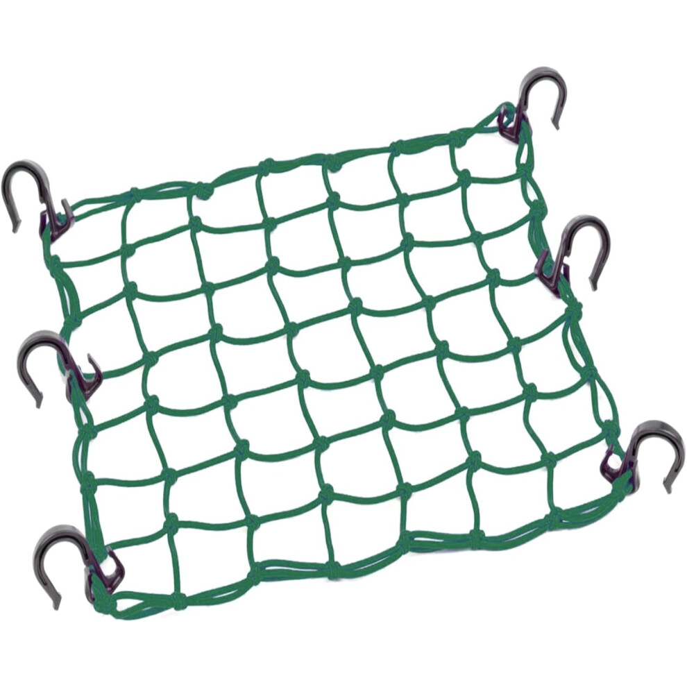 Small Cargo Net 15"X15" (Stretches To 30"X30"), Thick Hooks, Natural Latex Core, 2"X2" Mesh, Heavy-Duty Bungee Net For Motorcycle, Bike, Atv, Utv, 9448990711963