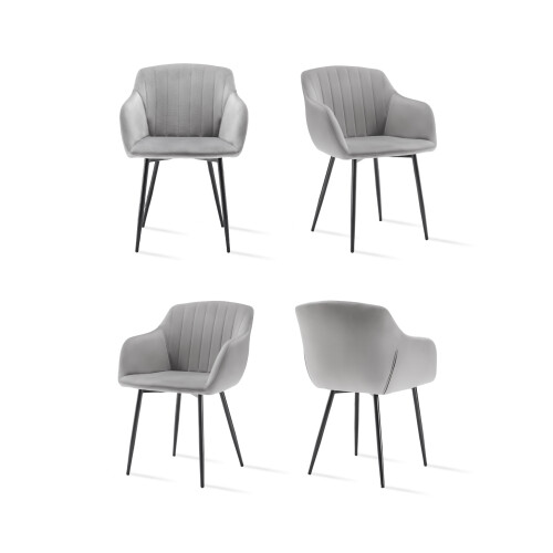 (Light Grey, Set of 4) GOEURVANT Dining Chairs 2