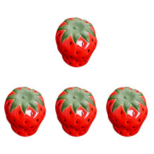 4Pièces Porte-Couvercle Fraise Rouge En Céramique Pour