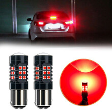 2 ampoules stroboscopiques LED 1157 SMD 30 LED rouges clignotantes pour feux stop/freins arrière
