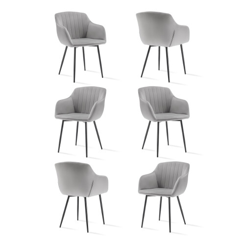 (Light Grey, Set of 6) GOEURVANT Dining Chairs 2