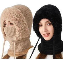 3-in-1 Beanie Hat for Women and Men Windproof Fleece-Lined