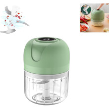 USB oplaadbare elektrische knoflookmolen, draagbare draadloze minihakmolen (100 ml, groen)