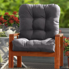 Pernă pentru balansoar - burete de înaltă densitate, perne de șezut confortabile, antiderapante, cu fund moale și legături, 20x20 inch (gri)