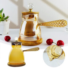Cafetière traditionnelle turque à isolation thermique, poignée latérale dorée, style rétro, fournie avec manuel