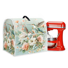 Housse anti-poussière pour robot pâtissier de 6 à 8 litres – Motif colibri, polyester, poche avant et poignée supérieure