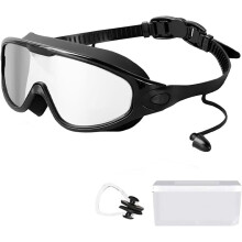 Arisefrom Swimming Goggles, Wide View Anti Fog HD & UV Large Frame Swimming Goggle For Adult, Goggles With Earplugs