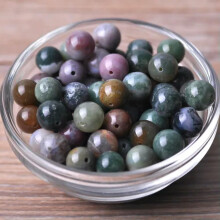 Lote de cuentas sueltas redondas de ágata natural de colores, 4 mm, 6 mm, 8 mm, 10 mm y 12 mm - Ágata de la India - 6 mm (50 unidades)