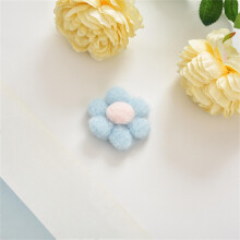 16Pcs Handmade Crochet Puff Flower Appliques, Iron-On Embellishments for Clothes, Bags, Hats, Headbands – Compatible with All Fabrics