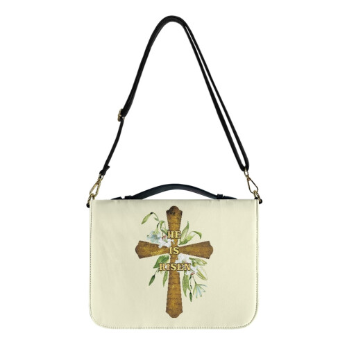 PU Leather Bible Cover with Handle and Strap – Multi-Use