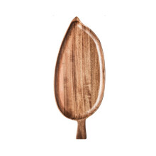 Plateau alimentaire en bois en forme de feuille | Plateau de service décoratif | Présentoir à fruits/pain robuste et naturel | Organisateur