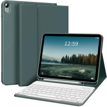 Compatibil cu husa iPad 10th Gen (2022) 10.9" cu tastatură Bluetooth detașabilă, subțire și ușoară, suport pentru creion încorporat, taste