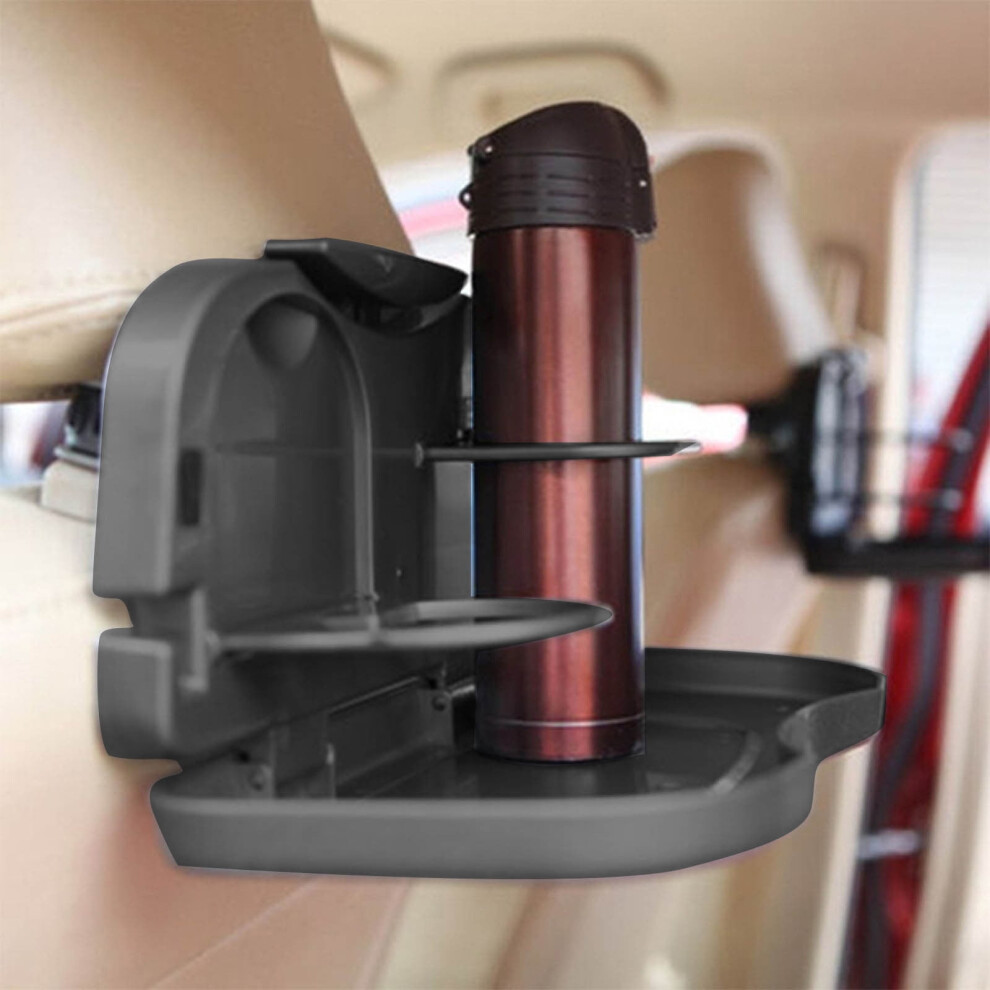 Foldable Car Back Seat Organizer With Tray, Compatible With Universal Headrests 9496895280626
