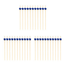 300Pcs Blue Wooden Bamboo Fruit Picks Disposable Cocktail Skewers