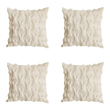 Housse de coussin jacquard lapins de Pâques 45 x 45 cm, décoration de Pâques, pour chambre, canapé, fêtes et décoration intérieure, lot de 4