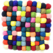 Dessous de plat en feutrine faite main, colorée, résistante à la chaleur et durable (manique pour plats chauds) - Pièce unique (multicolore,