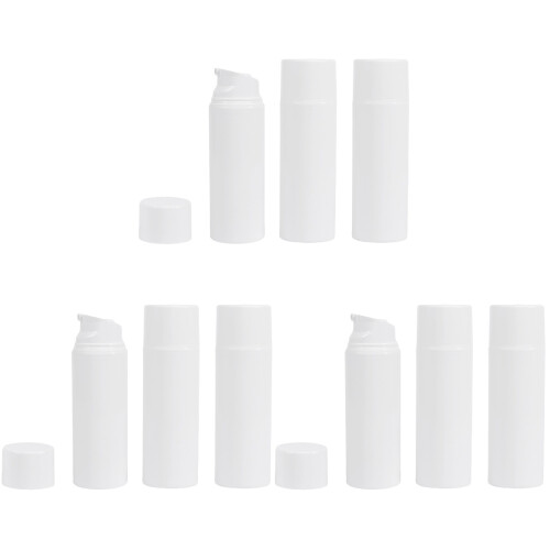 9Pièces Flacons Voyage Pression Blancs Pour Cosmétiques Rechargeables