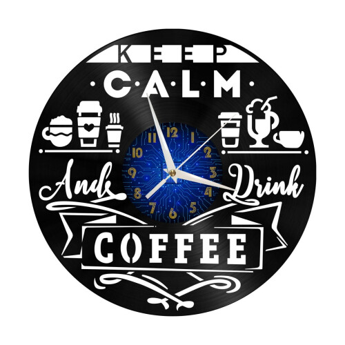 Ρολόι τοίχου με δίσκο βινυλίου Enjoy Coffee 12" – Αθόρυβη, δημιουργική διακόσμηση για 1