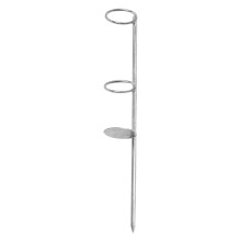 Heavy-Duty Stainless Steel Fishing Rod Holder Stand – Double Loop Ground Plug, Rustproof Round Base, Compatible with Beach & Pier Use, Portable &