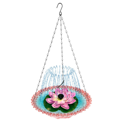 Solar Bird Bath Fountain & Hummingbird Feeder