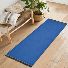 Navy Blue Bedroom Runner Rug 2 ft x 6 ft Non-Slip with