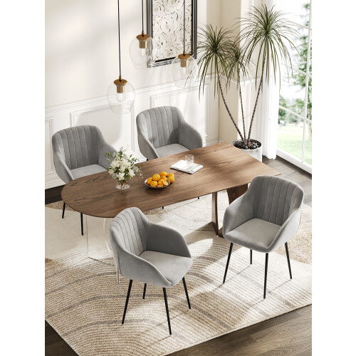 (Light Grey, Set of 2) GOEURVANT Dining Chairs
