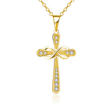 Náhrdelník s křížkem a přívěskem pro ženy Věčná nekonečná láska8 postav s diamanty pro ženy Šperky na Valentýna