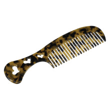 1 Pc Women Heart Style Handheld Wide Tooth Comb for Curly Hair Brown Yellow