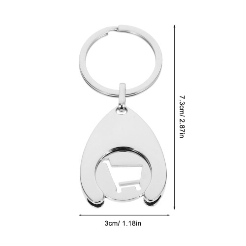 Hopeinen ostoskärryn avaimenperä (2 kpl) 1