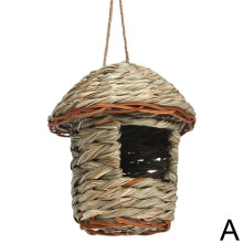 Nido per Uccelli In Paglia Intrecciata A Mano, Portello Sospeso per Giardino Esterno Allevamento per Nido per Uccelli Giardino All'Aperto