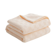 Muslin Throw Blanket for Bed,Couch, Knit Woven Gauze Blanket,Soft Lightweight Cozy Pre-Washed Breathable Home Decoration for All-Season (Beige)