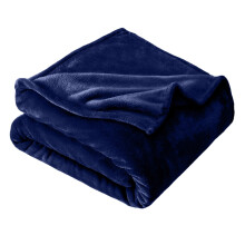 Ultra-Soft Microfiber Flannel Blanket, Lightweight & Breathable All-Season Throw for Couch/Bed – Dark Blue (47.24"x78.74")