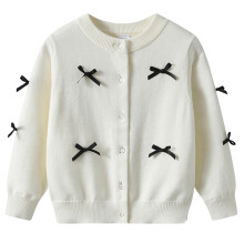 Girls Cardigan Long Sleeve Button Front Sweater Toddler Kids Knit School Uniforms Sweaters with Pockets White 13-14 Years