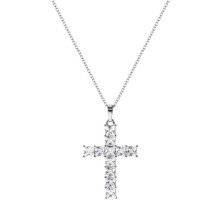 Collana con ciondolo a croce da donna in rame e zirconi, 1 pezzo