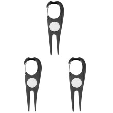 3St Draagbare Zwarte Golf Divot Tool Voor Buiten Gebruik